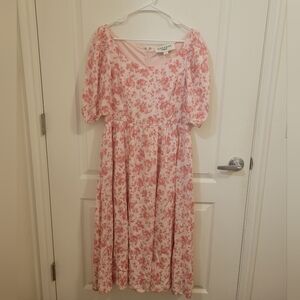 JessaKae Blush Floral Midi Dress